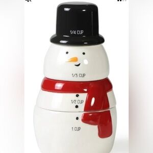 Target Bullseye Playground Christmas White Snowman Ceramic Measuring Cups (4)